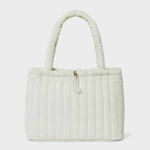 Quilted Drawstring Tote Handbag - Universal Thread Pale Blue